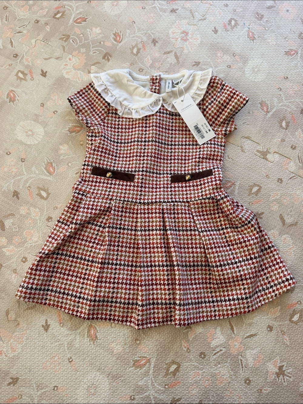 Janie & Jack Baby Houndstooth Dress with Ruffle Collar